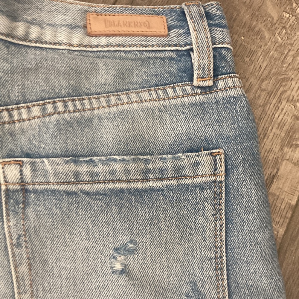 Blank NYC Light Blue Distressed Jean Shorts - Picture 5 of 7